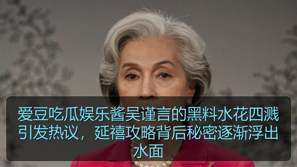 爱豆吃瓜娱乐酱吴谨言的黑料水花四溅引发热议，延禧攻略背后秘密逐渐浮出水面