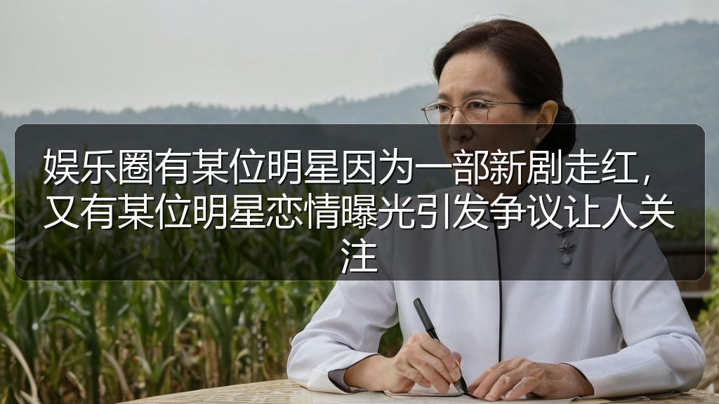 娱乐圈有某位明星因为一部新剧走红,又有某位明星恋情曝光引发争议让人关注