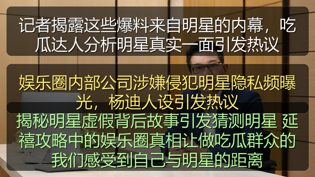 娱乐圈内部公司涉嫌侵犯明星隐私频曝光，杨迪人设引发热议