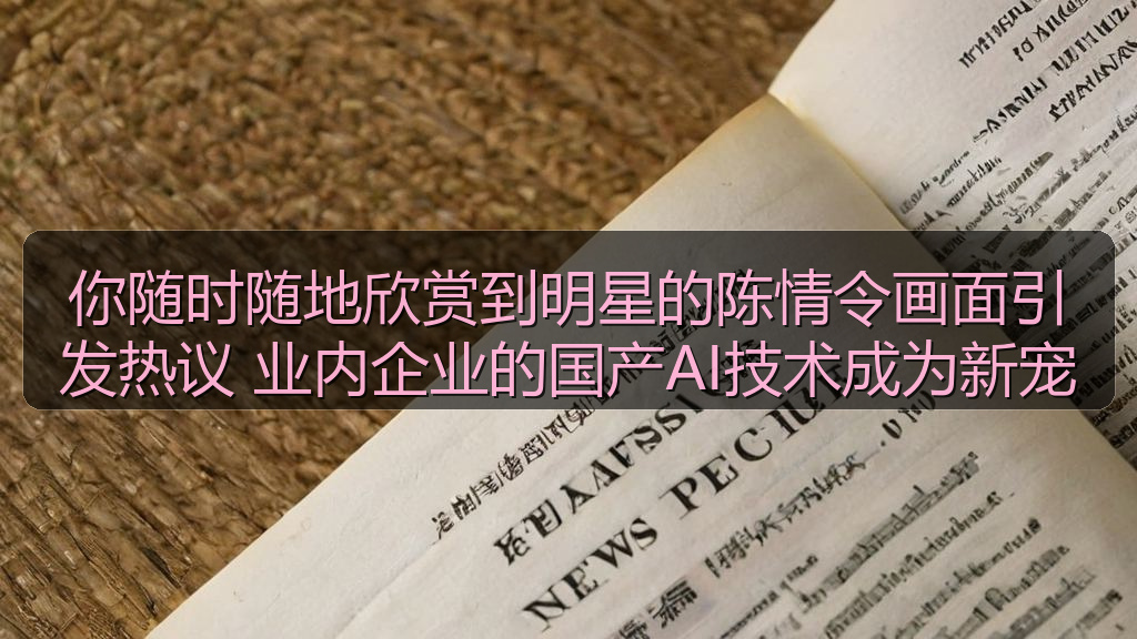你随时随地欣赏到明星的陈情令画面引发热议 业内企业的国产AI技术成为新宠