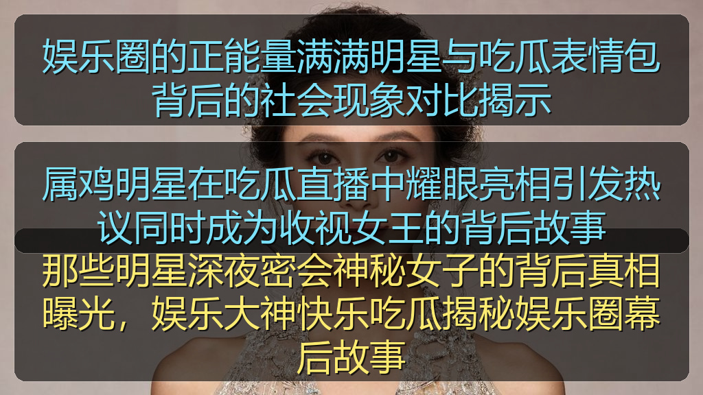 属鸡明星在吃瓜直播中耀眼亮相引发热议同时成为收视女王的背后故事