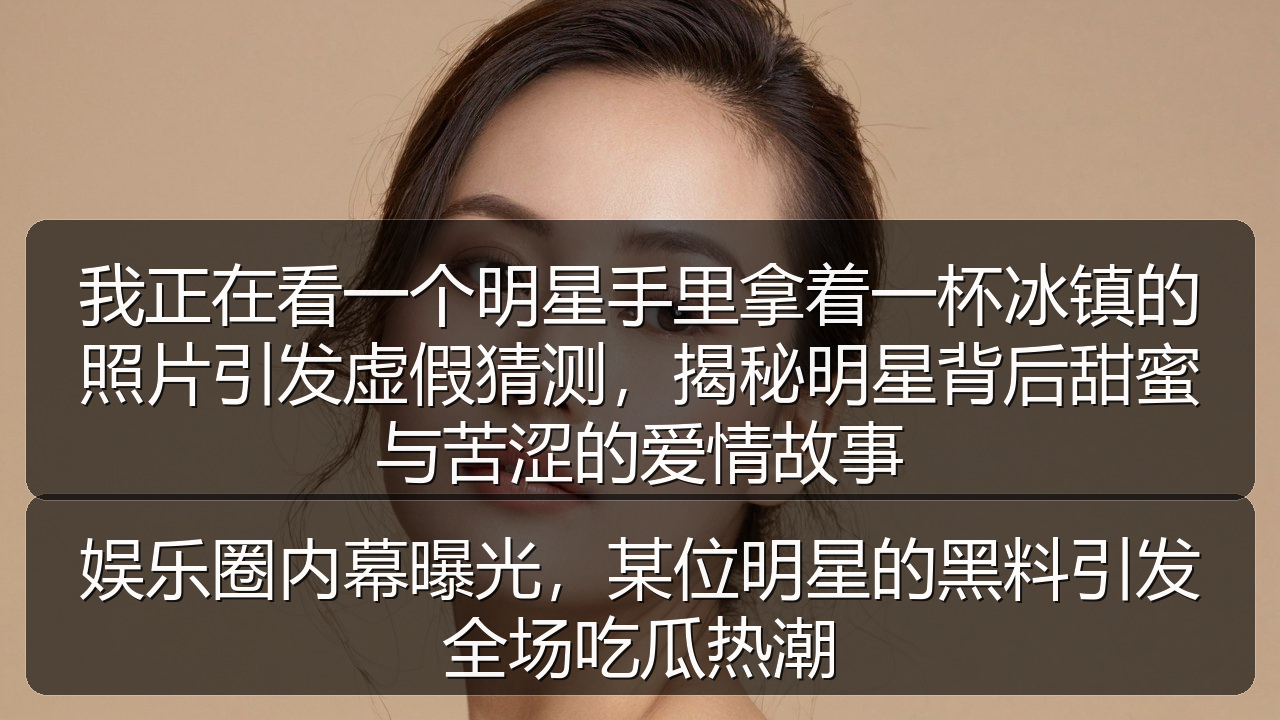 我正在看一个明星手里拿着一杯冰镇的照片引发虚假猜测，揭秘明星背后甜蜜与苦涩的爱情故事